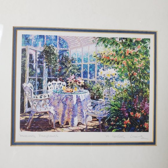 Vintage Framed Original H GORDON Print - "MORNING FRAGRANCE" - Picture 2 of 3